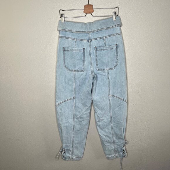 Ulla Johnson Kingston Denim Fold Over Button Fly Jogger jeans Size 6 - Picture 7 of 11